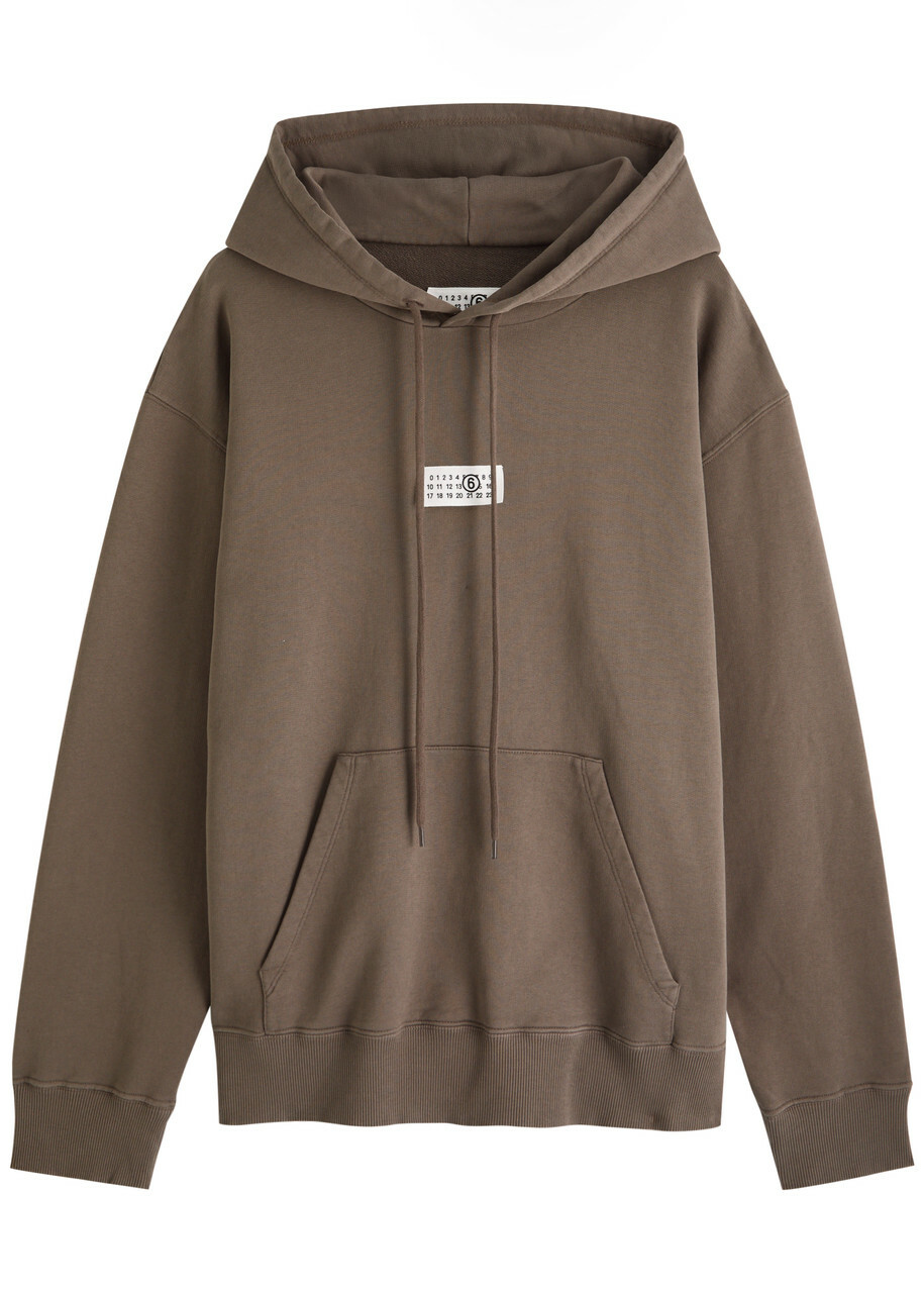 MM6 ブラウン Mサイズ パーカー　マルジェラ MM6 BY Maison Margiela Label Logo Cotton Hooded Sweatshirt Brown