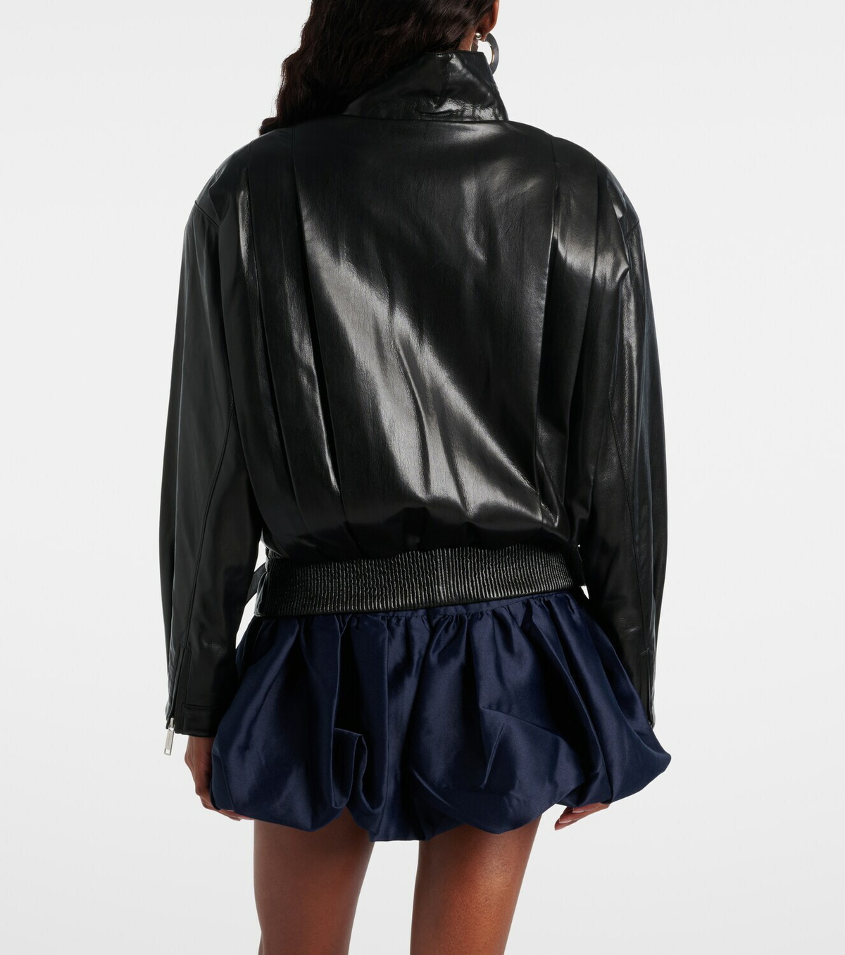 Self-Portrait Belted biker jacket