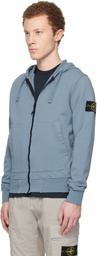 Stone Island Blue 6100061 Organic Cotton Fleece Hoodie