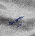 Off-White - Slim-Fit Logo-Print Mélange Cotton-Jersey T-Shirt - Gray