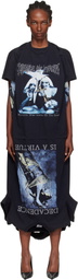 VETEMENTS Black Cradle of Filth Multi T-Shirt Maxi Dress