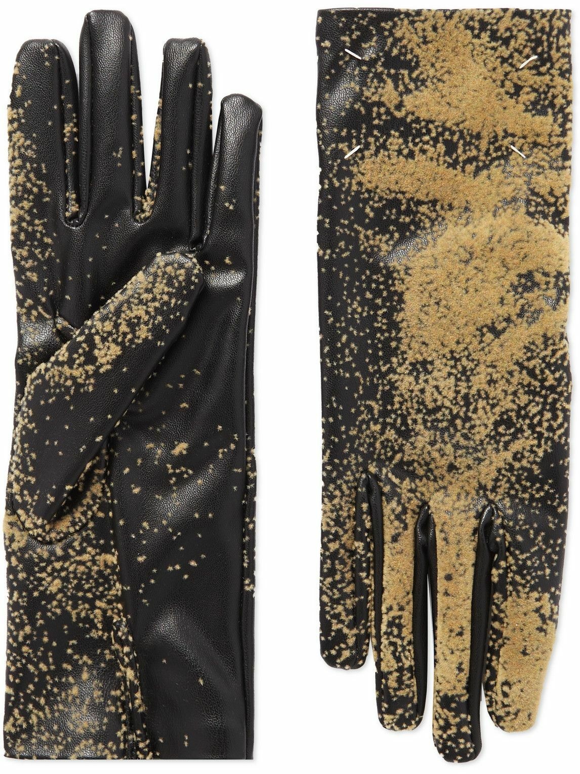 Photo: Maison Margiela - Flocked Faux Leather Gloves - Brown