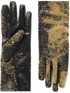 Maison Margiela - Flocked Faux Leather Gloves - Brown