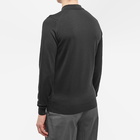 John Smedley Men's Belper Merino Knit Long Sleeve Polo Shirt in Black