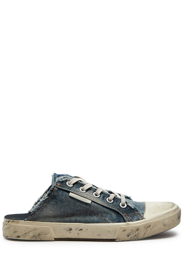 Photo: Balenciaga Paris Distressed Denim Mule Sneakers