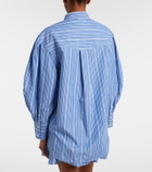Ganni Striped oversized cotton poplin shirt