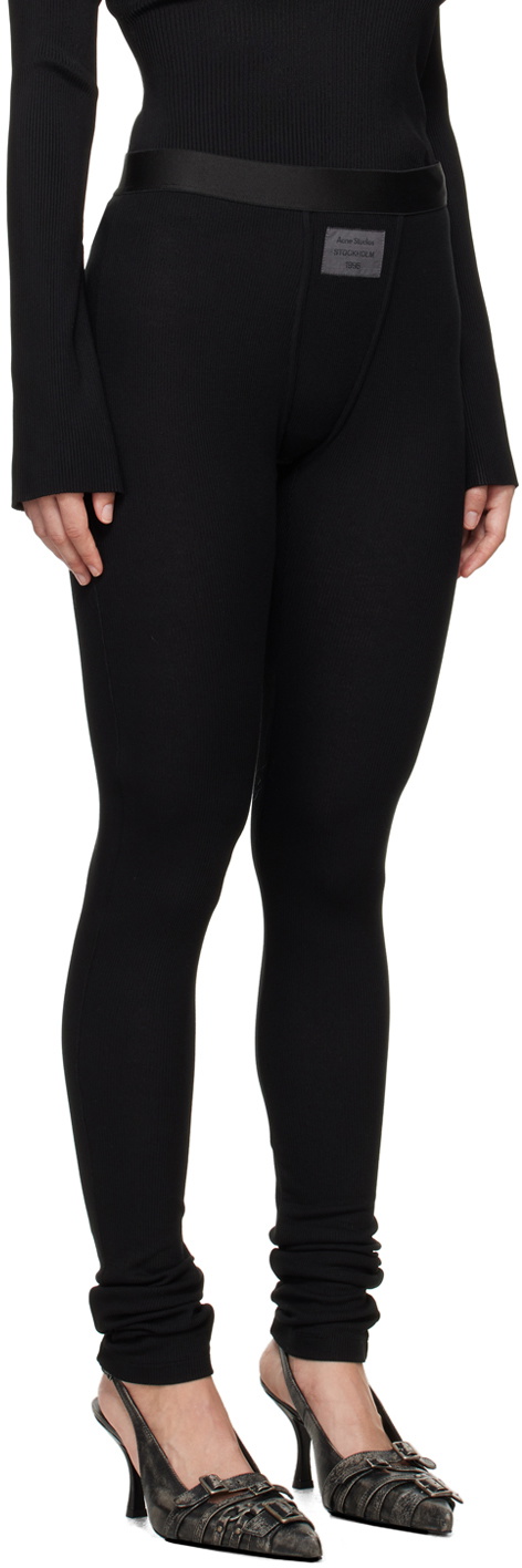 Acne Studios Black Ribbed Leggings