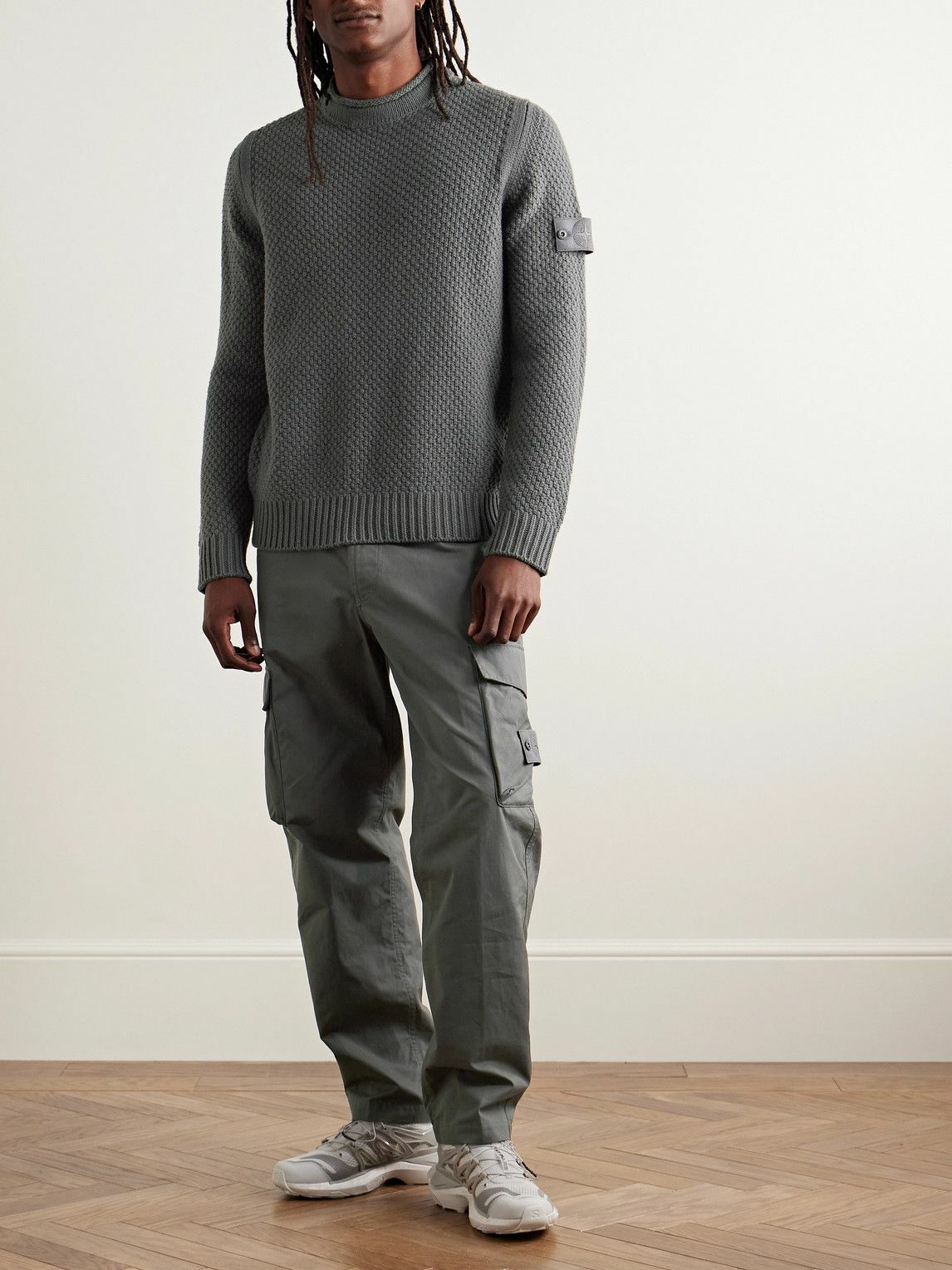 Stone Island - Ghost Tapered Logo-Appliquéd Cotton Cargo