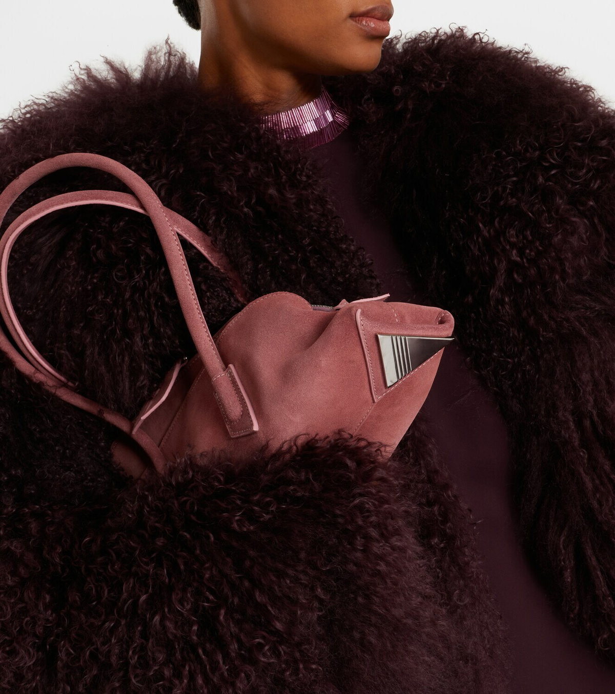 The Attico La Passeggiata Small suede tote bag