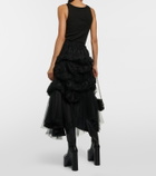 Noir Kei Ninomiya x Comme des Garçons satin tulle tiered pleated midi skirt