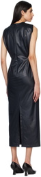 Mame Kurogouchi Black Plunging Midi Dress