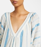Velvet Selita tiered cotton jacquard minidress