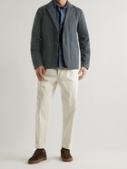 Mr P. - Garment Dyed Organic Cotton-Twill Blazer - Blue