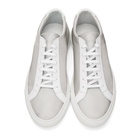 Common Projects White and Grey Mesh Achilles Sneakers