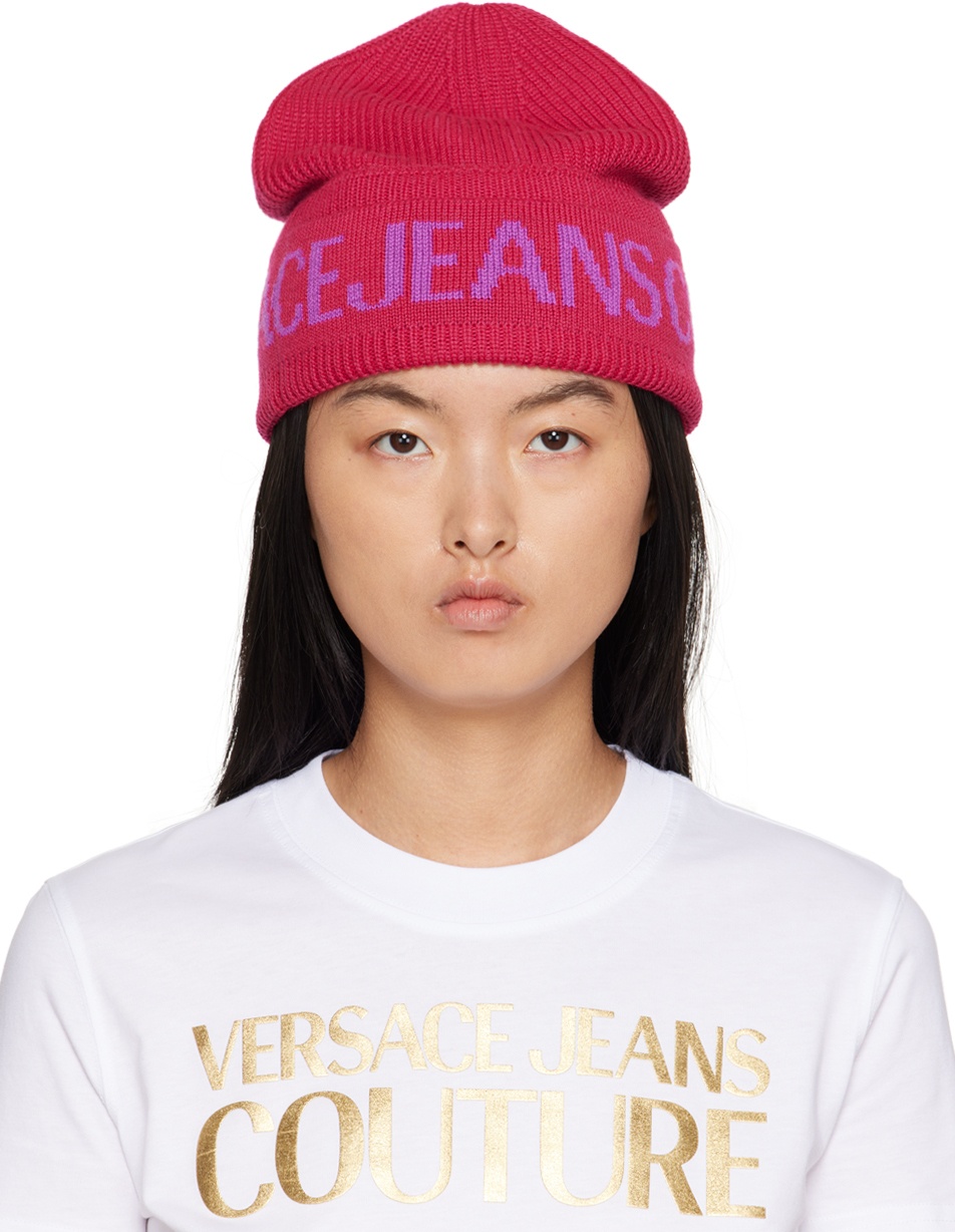 Photo: Versace Jeans Couture Pink Jacquard Beanie