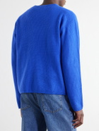 FRAME - Waffle-Knit Wool and Cashmere-Blend Sweater - Blue