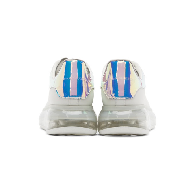 Alexander McQueen Iridescent-trimmed Leather Exaggerated-sole Sneakers -  White - ShopStyle
