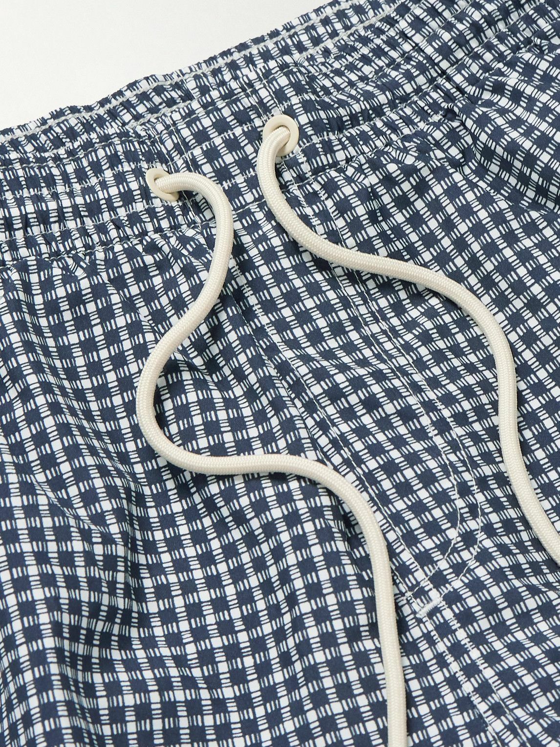 Loro Piana - Daneu Straight-Leg Mid-Length Checked Swim Shorts - Blue