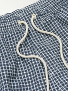 Loro Piana - Daneu Straight-Leg Mid-Length Checked Swim Shorts - Blue