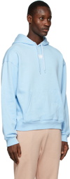 M.A. Martin Asbjørn SSENSE Exclusive Blue Cropped 'MA' Hoodie
