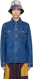 Dries Van Noten Blue Slim Fit Denim Shirt