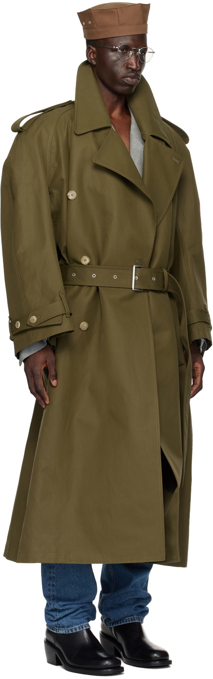 Hed Mayner Khaki Belted Trench Coat Hed Mayner