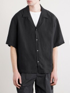 A Kind Of Guise - Samata Camp-Collar Linen Shirt - Black