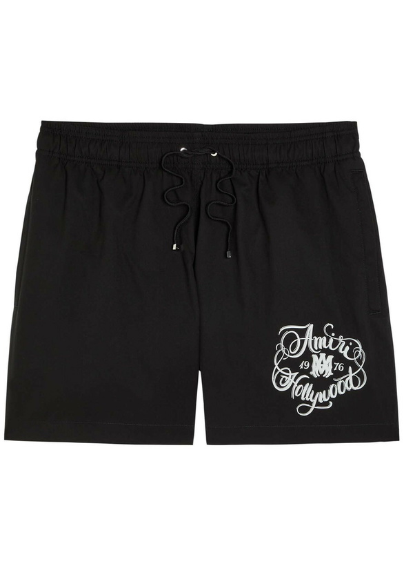 Photo: Amiri Hollywood Printed Swim Shorts Black
