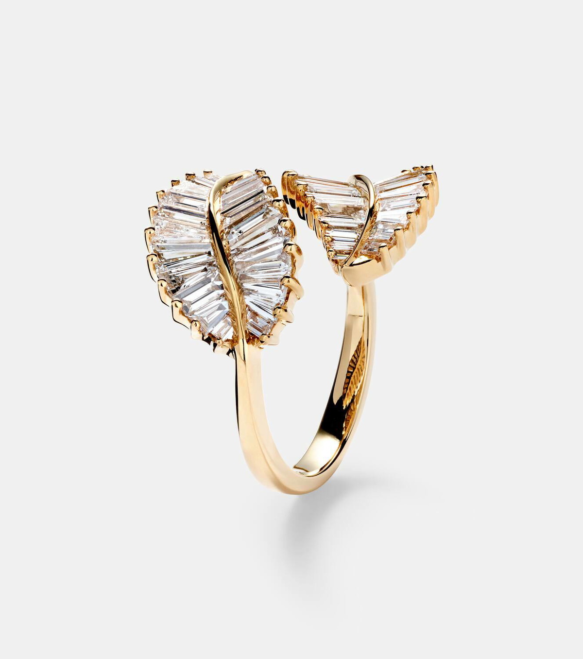 Anita Ko Palm Leaf 18kt gold ring with diamonds