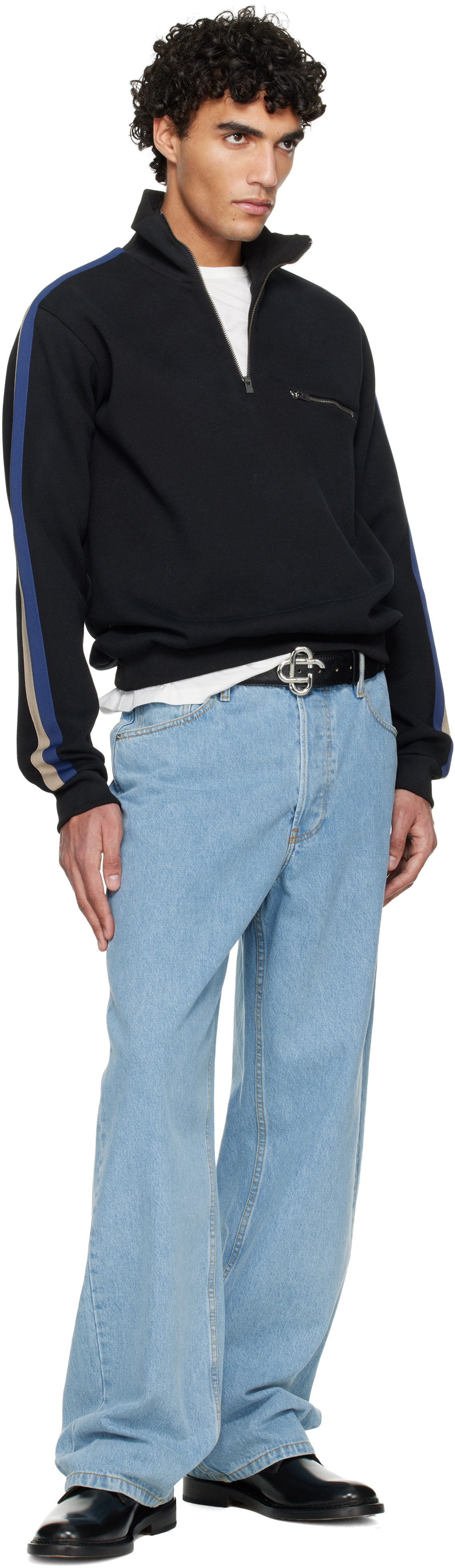 Casablanca Black CC Logo Buckle Belt