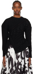 Alexander McQueen Black Twisted Sweater