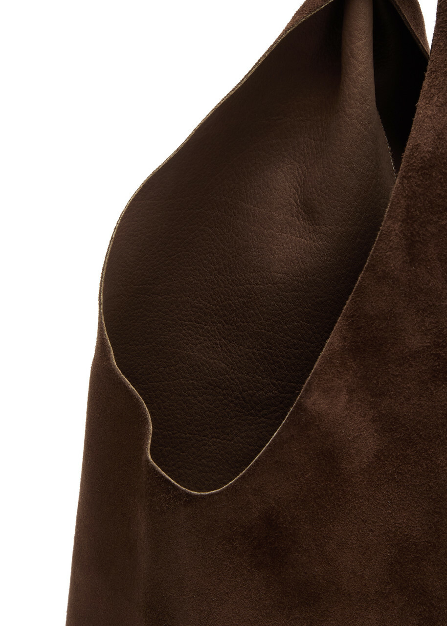The Row Bindle Small Suede top Handle bag - Chocolate - One Size