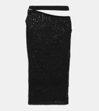 Roberta Einer Cutout cotton knit midi skirt