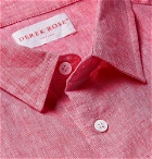 Derek Rose - Monaco Mélange Slub Linen Shirt - Pink
