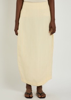 Studio Nicholson Wrapped Effect Woven Cotton Midi Skirt Off White