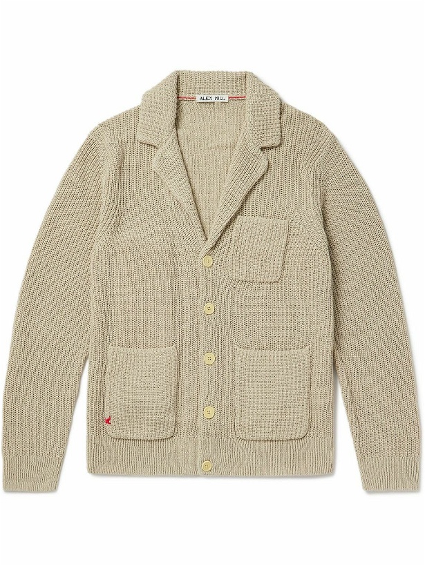 Photo: Alex Mill - Ribbed Linen and Cotton-Blend Cardigan - Neutrals