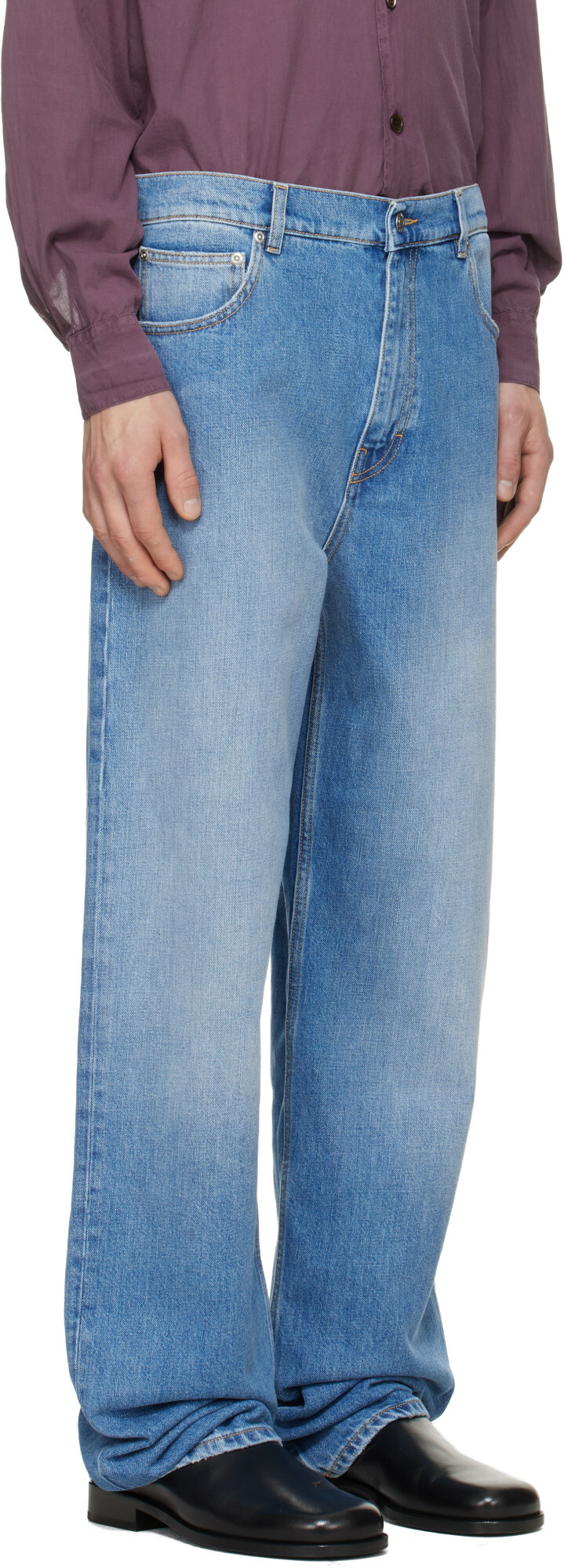 Calvin Klein Collection Blue 05 Low Rise Wide Leg Jeans