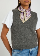 Coach Andrea Patterned Silk Triangle Scarf - Purple - One Size