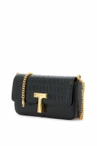 TOM FORD mini wallis crocodile print leather bag. Black