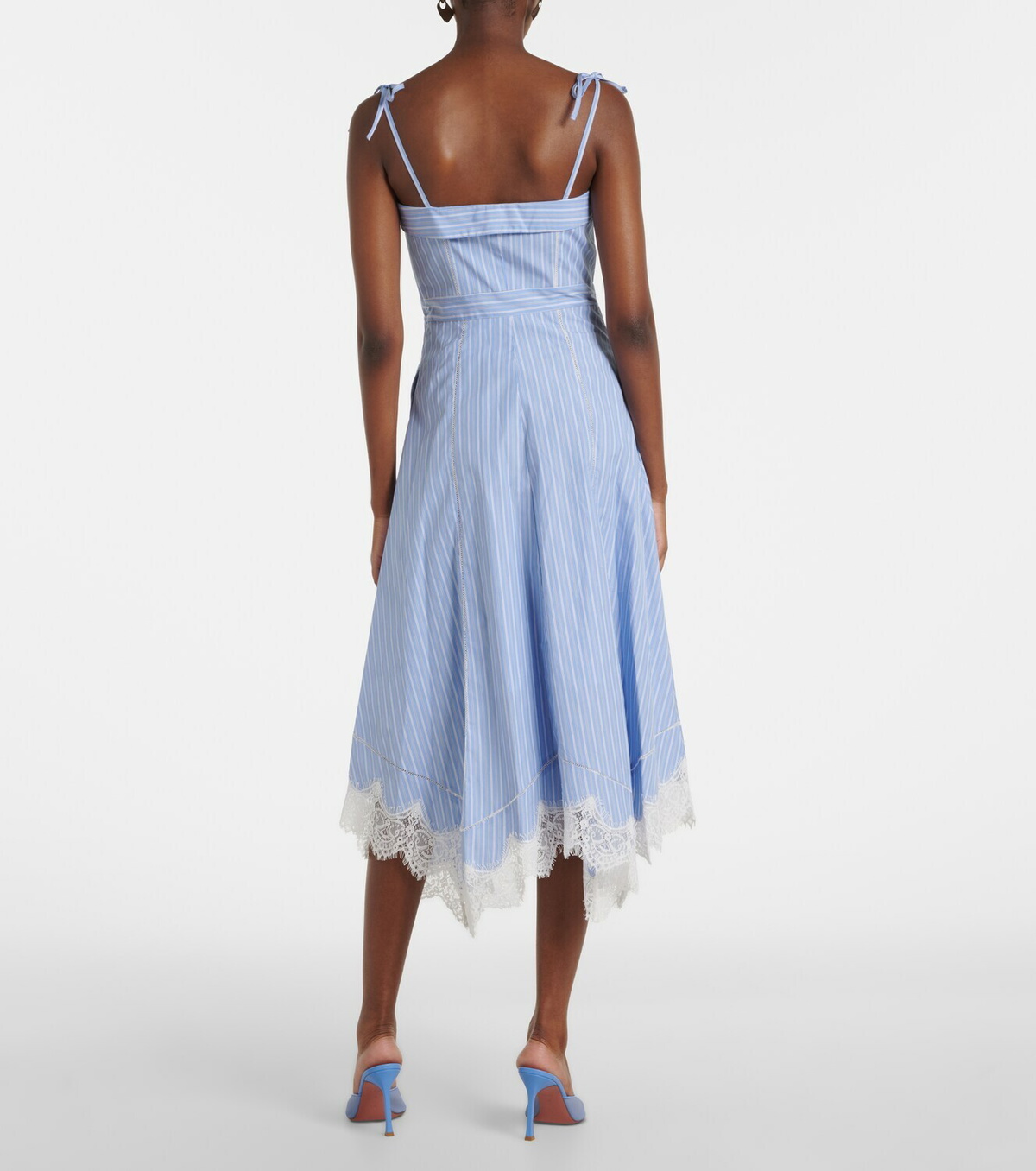 Simkhai Avaleigh striped cotton midi dress