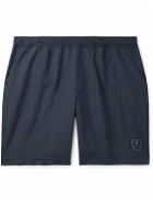 Brunello Cucinelli - Straight-Leg Logo-Appliquéd Striped Shell Tennis Shorts - Blue
