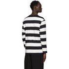 Yohji Yamamoto Black and White Striped Long Sleeve T-Shirt