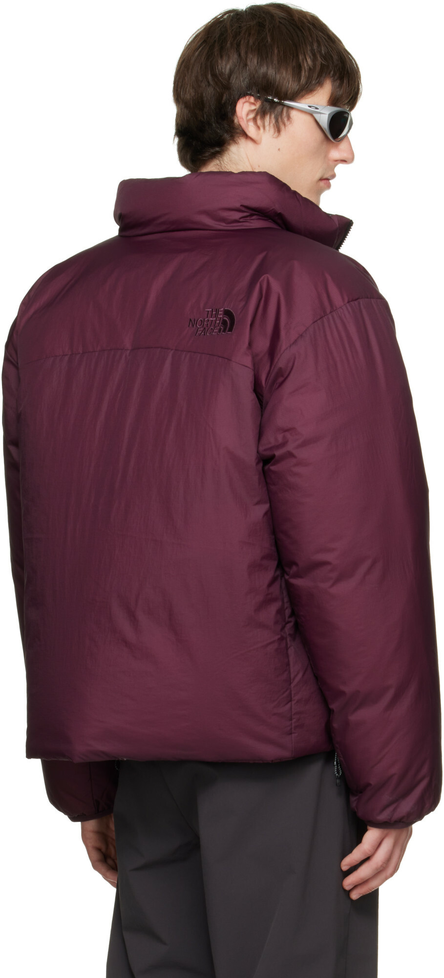 The North Face Burgundy Pertex Nuptse Reversible Down Jacket