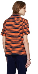 Marni Orange & Black Terrycloth Stripe Polo