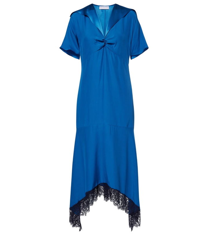 Photo: Stella McCartney Gathered lace-trimmed silk midi dress