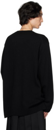 Yohji Yamamoto Black 7G Flower Sweater