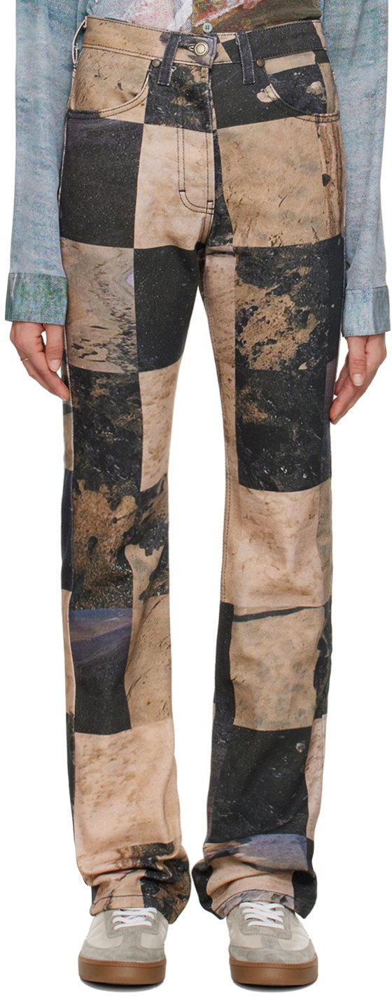 Serapis Brown Oil Sand Jeans