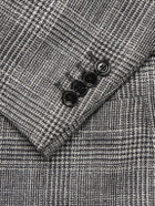 Lardini - Prince Of Wales Checked Wool, Silk and Cashmere-Blend Blazer - Gray