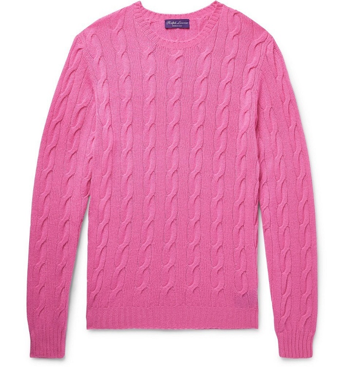Photo: Ralph Lauren Purple Label - Cable-Knit Cashmere Sweater - Men - Pink