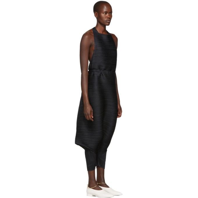 Pleats Please Issey Miyake Black Thicker Bounce Overalls Pleats 